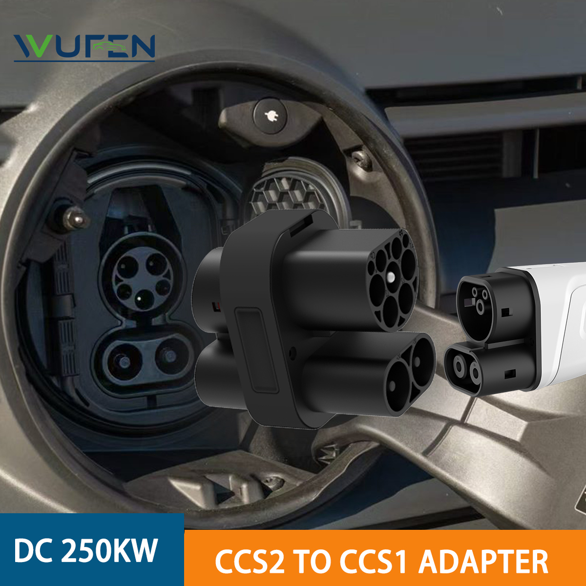 Ccs2 To Ccs1 Fast Charge Adapter 250Kw - Adaptador WUFEN 250KW CCS2 para CCS1