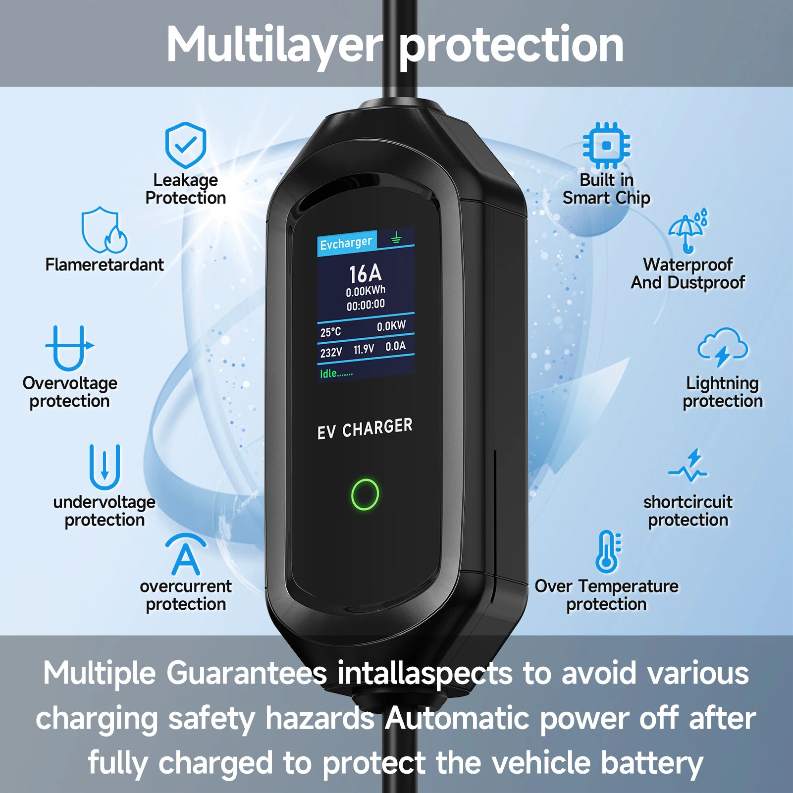 Carregador Portátil para Veícu - Portable Ev Charger 32A Type 2 Cee Plug avaliação e preço