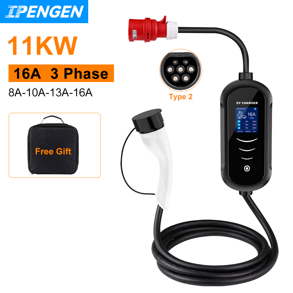 IPENGEN-Carregador Portátil pa - Portable Ev Charger 32A Type 2 Cee Plug avaliação e preço