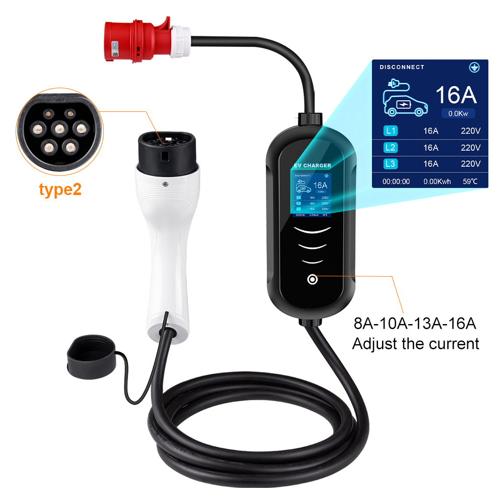 IPENGEN-Carregador Portátil pa - Portable Ev Charger 32A Type 2 Cee Plug avaliação e preço